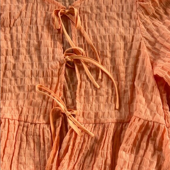 SHEIN Orange Textured Blouse - Picture 2 of 2